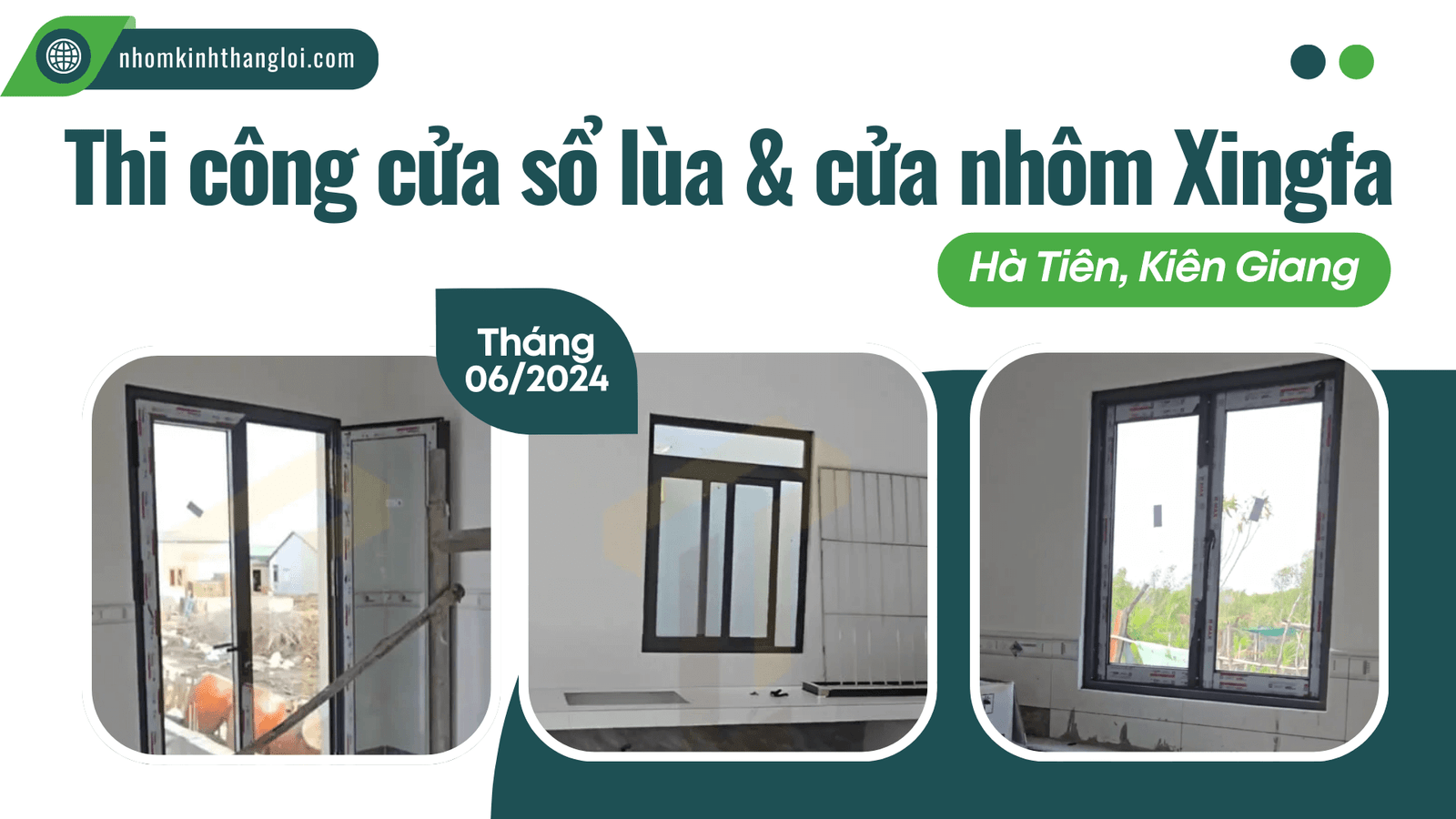 Thi công cửa sổ lùa và cửa đi ở Hà Tiên, Kiên Giang